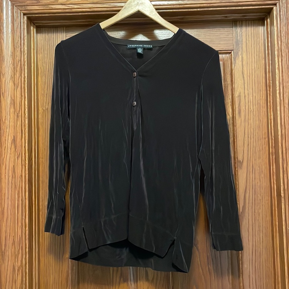 Brown Button Up Long Sleeve Top